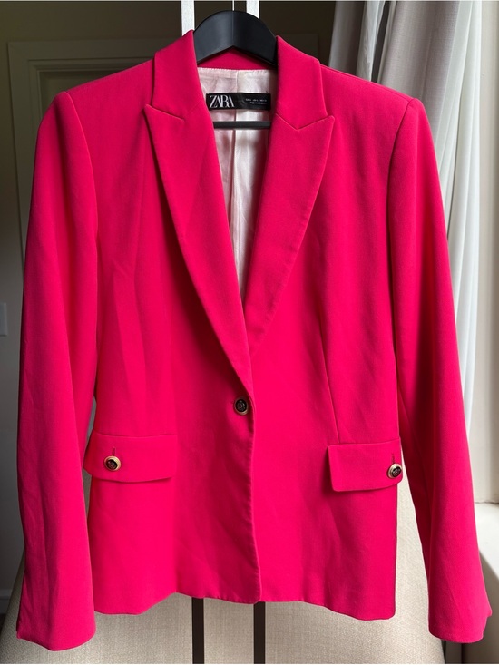 Zara Jackets & Blazers - Zara Hot Pink Single-Button Tailored Blazer